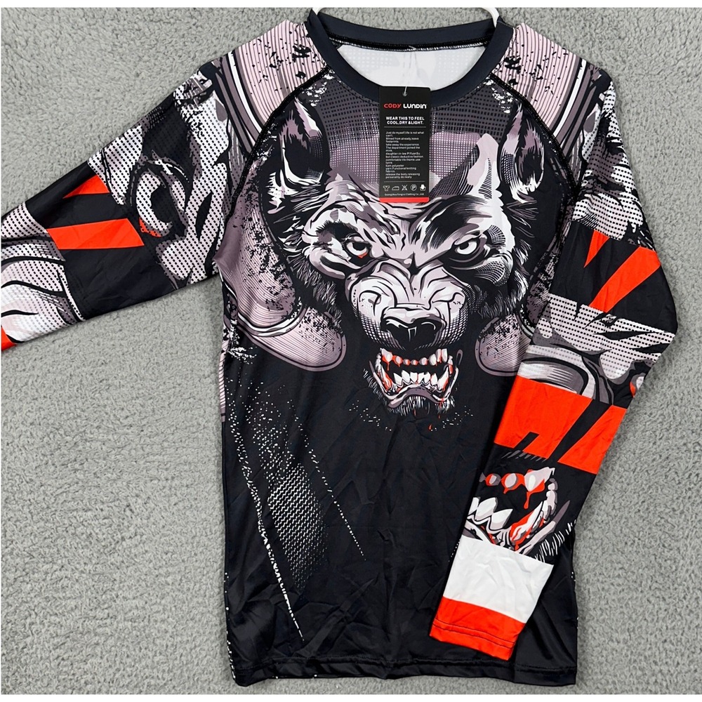 Cody Lundin The Snarl Shirt Athletic Mens Large Black Tight Fit Compression NEW